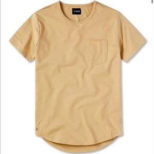 Gold Elongated Crew Neck T-Shirt